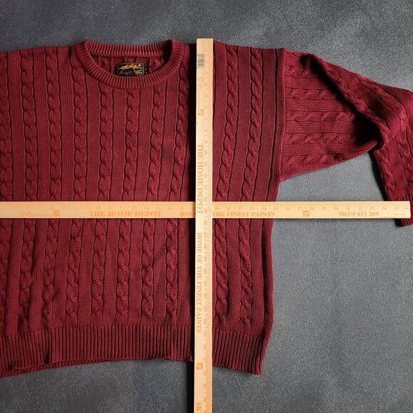Vintage Eddie Bauer Red Chunky Chain Grandpa Sweater XL - Picture 6 of 6